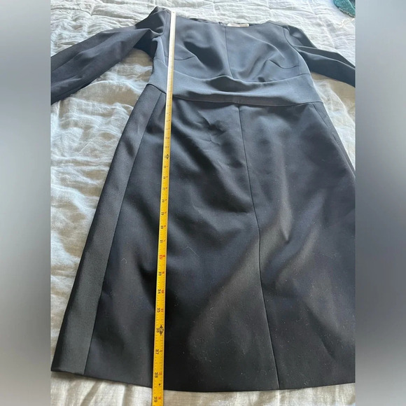 Boss Denalyn Boat Neck Sheath Dress in Size 8 Black 3/4 Sleeves Wool Blend - Picture 7 of 12